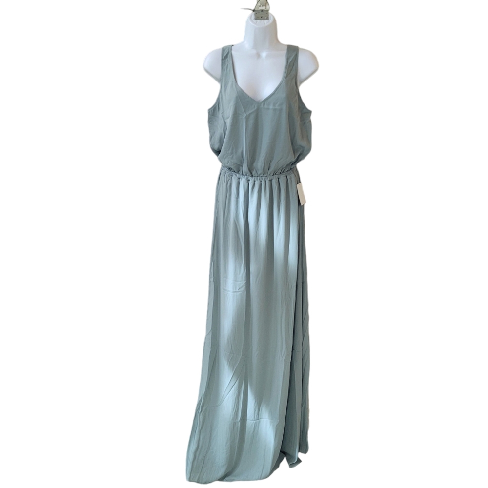 SHOW ME YOUR MUMU Silver Sage Crisp Kendall Maxi Dress Size L